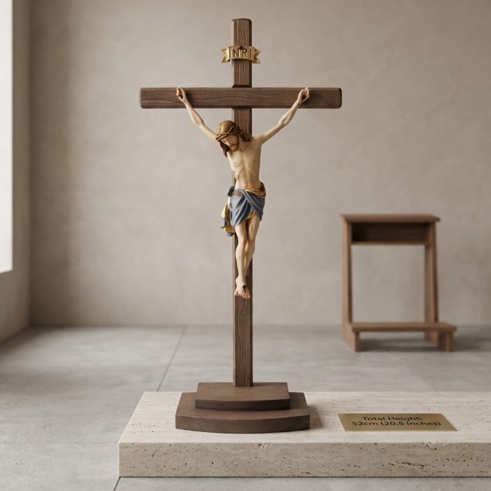 【现货】木雕- 西耶那十字架-23/52厘米 Catholic religious art