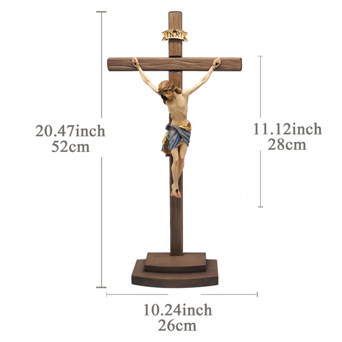 【现货】木雕- 西耶那十字架-23/52厘米 Catholic religious art