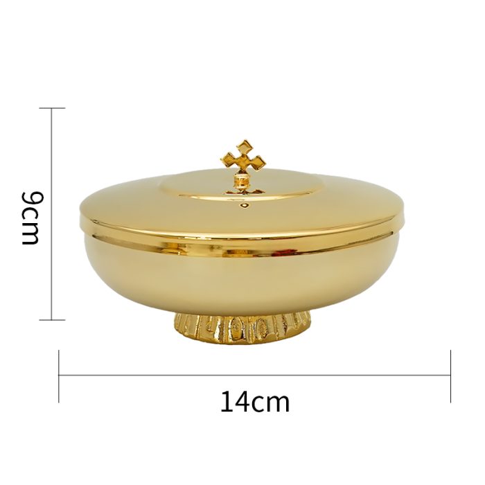 【现货】矮圣体盒 14厘米 金色 Catholic religious art