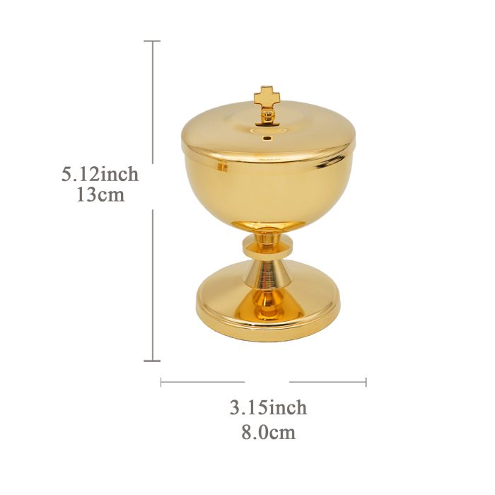 【现货】黄铜-金色圣爵杯圣体盒套装13+14cm Catholic religious art