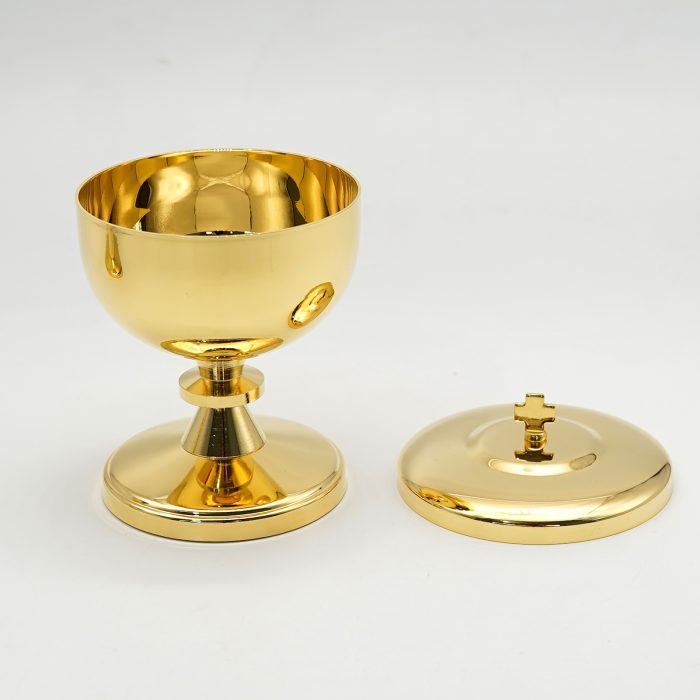 【现货】黄铜-金色圣爵杯圣体盒套装13+14cm Catholic religious art