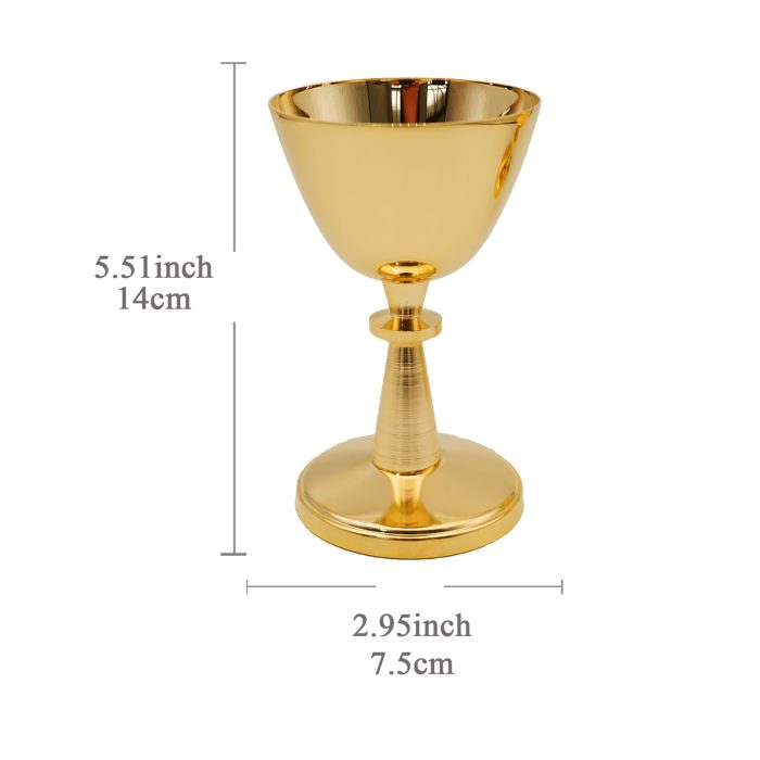 【现货】黄铜-金色圣爵杯圣体盒套装13+14cm Catholic religious art