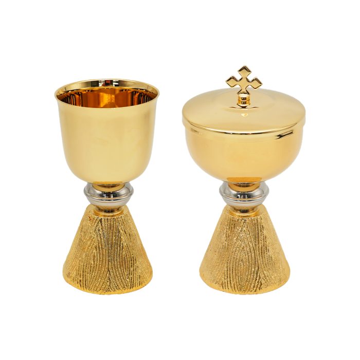 【现货】黄铜-金色圣爵杯圣体盒套装11+11.5cm Catholic religious art