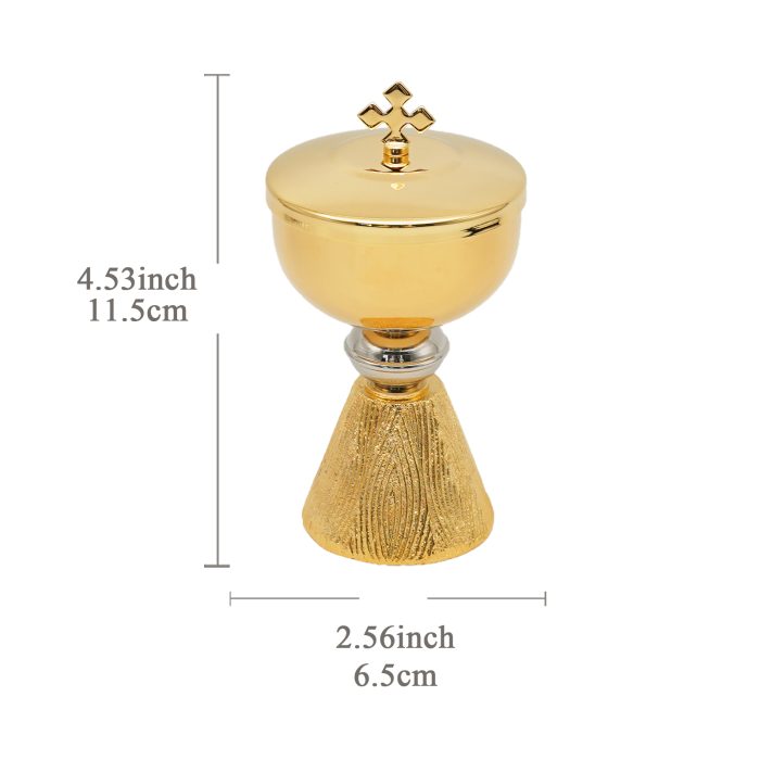 【现货】黄铜-金色圣爵杯圣体盒套装11+11.5cm Catholic religious art