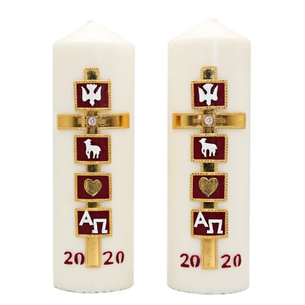 【复活蜡烛一对装】-教堂专用-手工-7.5x25cm