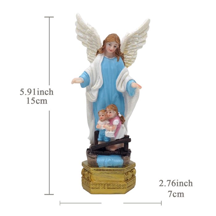 圣像-护守天使-粉/蓝色-树脂-15x7cm Catholic religious art
