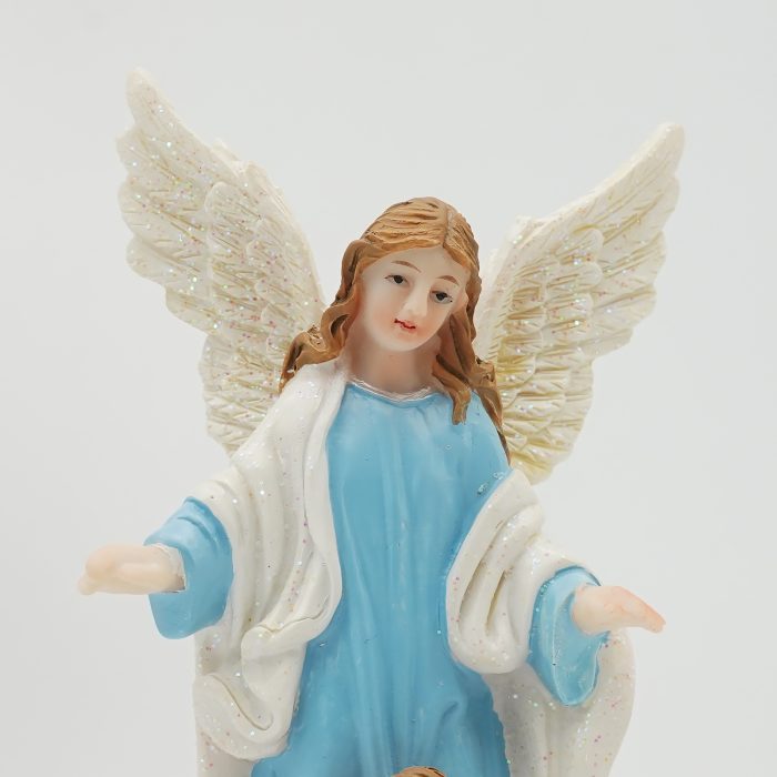 圣像-护守天使-粉/蓝色-树脂-15x7cm Catholic religious art