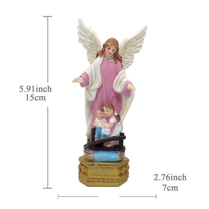 圣像-护守天使-粉/蓝色-树脂-15x7cm Catholic religious art