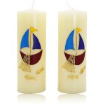 手工蜡烛-常年期-帆船鱼符-7x20cm