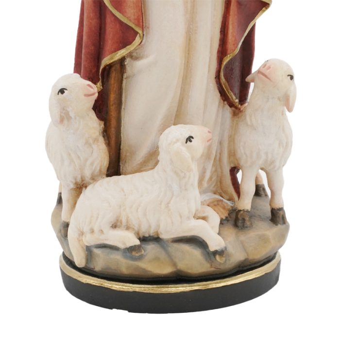 【现货】木雕-耶稣善牧-20厘米-彩色 Catholic religious art