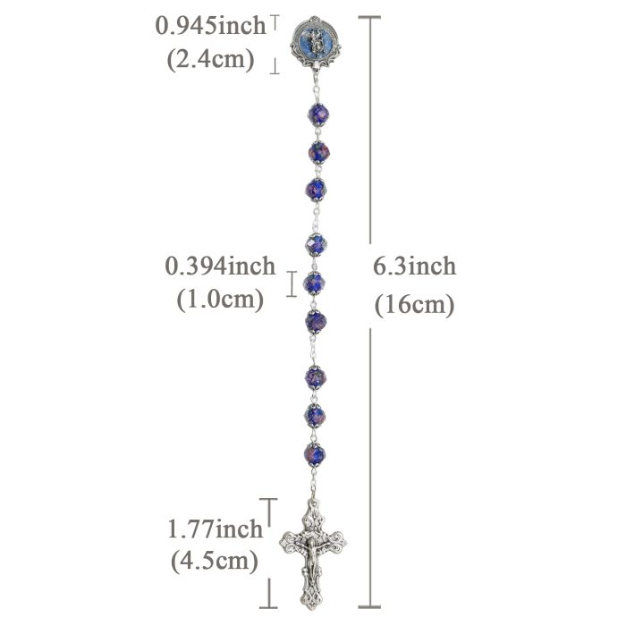 九珠串经-基多福-蓝色/红色珐琅彩-琉璃珠-10mm Catholic religious art