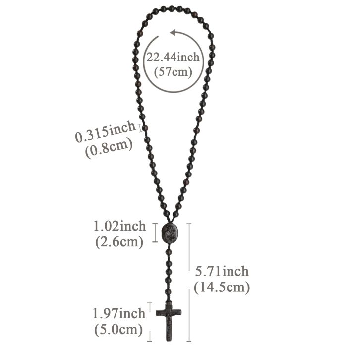 玫瑰念珠-黑檀-伯多禄与保禄-绳编-原创-8mm Catholic religious art