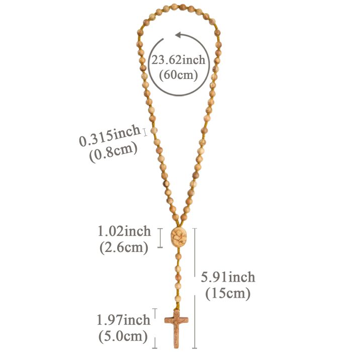 玫瑰念珠-橄榄木-伯多禄与保禄-绳编-原创-8mm Catholic religious art