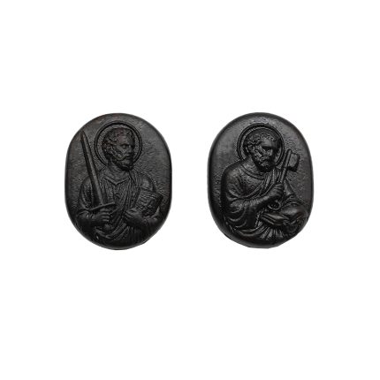 DIY双通-伯多禄与保禄-黑檀-2.6x2.0cm翻译英文