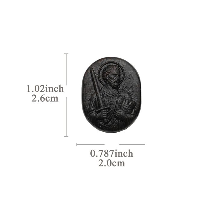 DIY双通-伯多禄与保禄-黑檀-2.6x2.0cm翻译英文 Catholic religious art