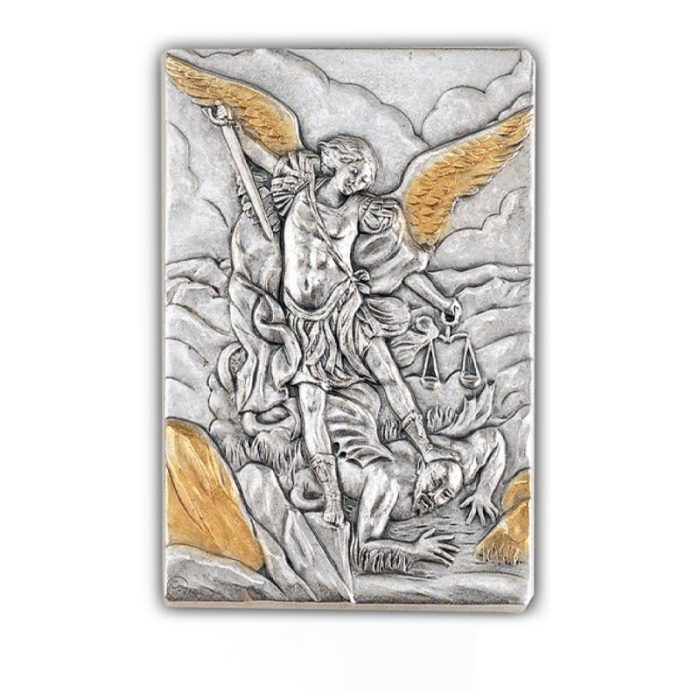 笔筒-浮雕圣像-总领天使-胡桃木特制纪念款-11x7.5x7.5cm Catholic religious art