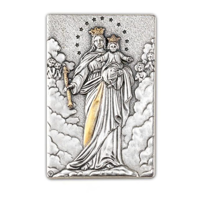 笔筒-浮雕圣像-进教之佑-胡桃木特制纪念款-11x7.5x7.5cm Catholic religious art