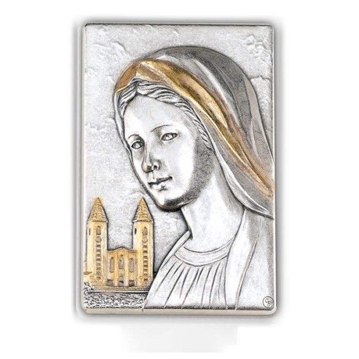 笔筒-浮雕圣像-默主哥耶梅久戈耶-胡桃木特制纪念款-11x7.5x7.5cm Catholic religious art