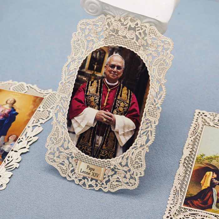 蕾丝圣像卡-教宗良十四世（Pope Leo XIV）-7×11 cm Catholic religious art