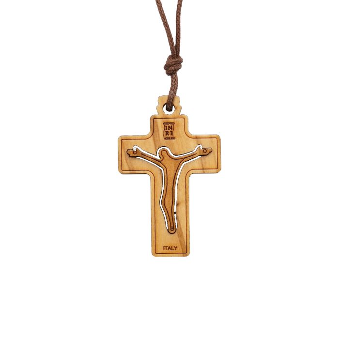 十字架-橄榄木-双层-带挂绳带包装(3.7/4.5/5.5cm ) Catholic religious art