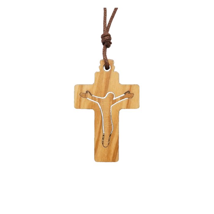十字架-橄榄木-双层-带挂绳带包装(3.7/4.5/5.5cm ) Catholic religious art