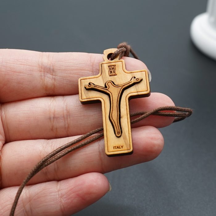 十字架-橄榄木-双层-带挂绳带包装(3.7/4.5/5.5cm ) Catholic religious art