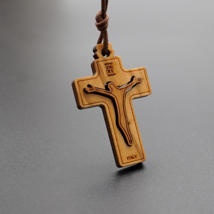 十字架-橄榄木-双层-带挂绳带包装(3.7/4.5/5.5cm ) Catholic religious art