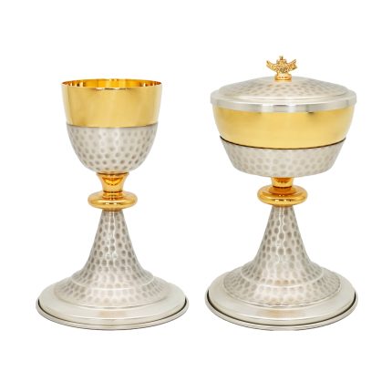 【现货】捶纹款-圣爵杯圣体盒套装21+22.5cm