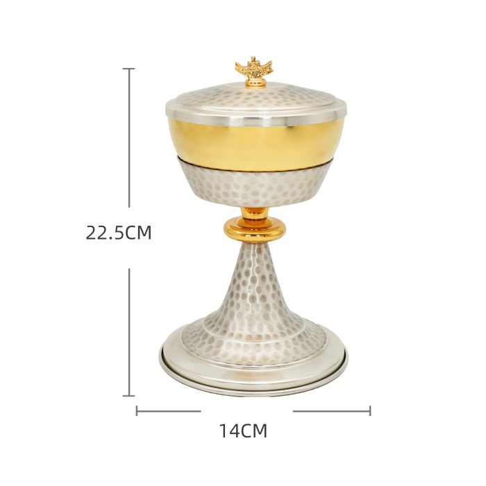 【现货】捶纹款-圣爵杯圣体盒套装21+22.5cm Catholic religious art