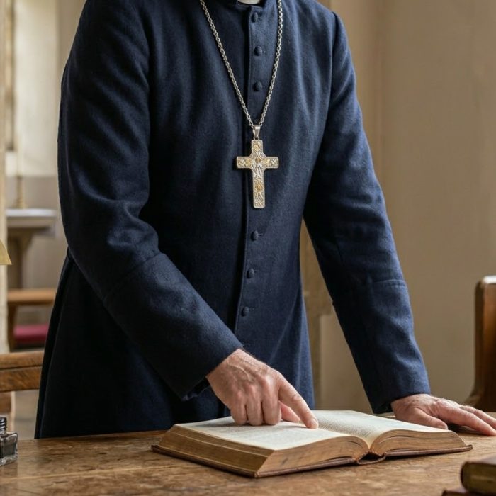 主教胸前十字架-葡萄符号-双色黄铜-6.8×10cm-配链 Catholic religious art