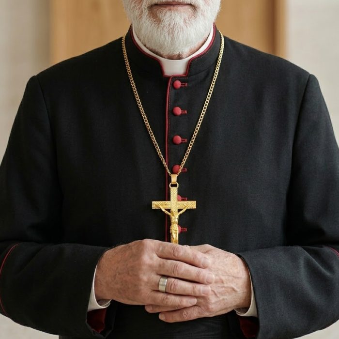 主教胸前十字架-黄铜-6.2×10cm-配链 Catholic religious art