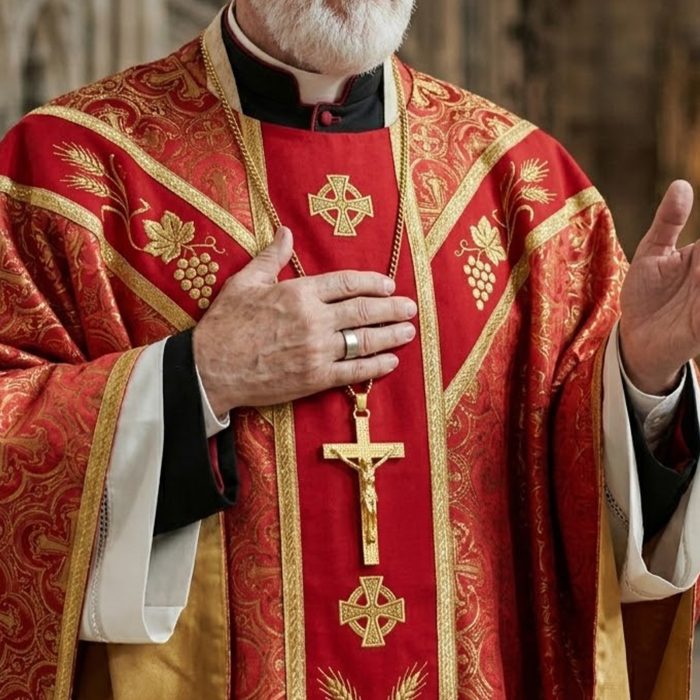 主教胸前十字架-黄铜-6.2×10cm-配链 Catholic religious art