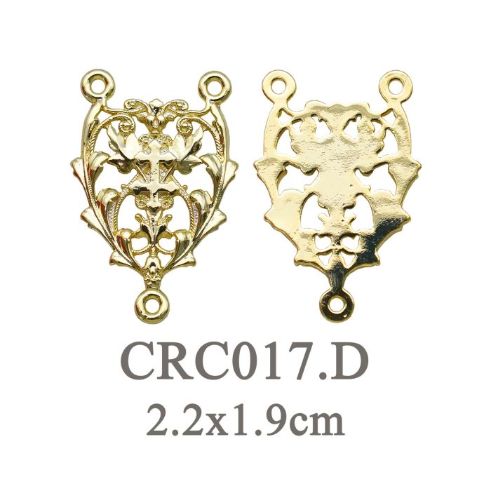 DIY三通-镂空花纹-黄铜镀14K-2.2cm Catholic religious art