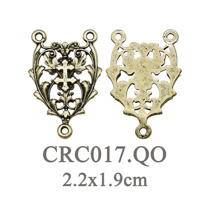 DIY三通-镂空花纹-黄铜古青铜色-2.2cm Catholic religious art