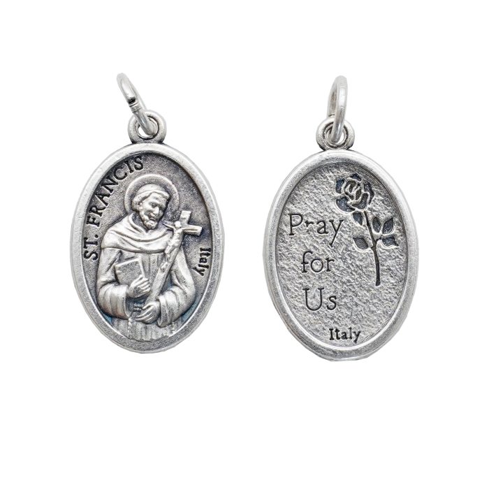 IC03MD105 DIY小吊牌-亚西西圣方济各-锌合金-2.2x1.6cm Catholic religious art