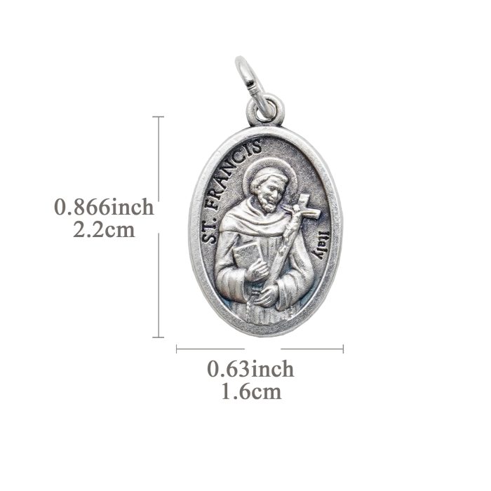 DIY小吊牌-亚西西圣方济各-锌合金-2.2x1.6cm Catholic religious art