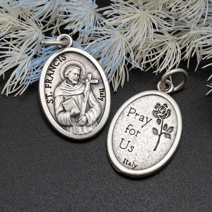 DIY小吊牌-亚西西圣方济各-锌合金-2.2x1.6cm Catholic religious art