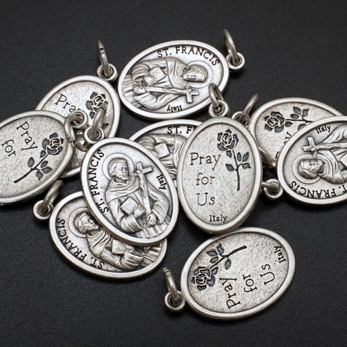 DIY小吊牌-亚西西圣方济各-锌合金-2.2x1.6cm Catholic religious art