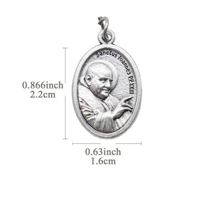 DIY小吊牌-若望保禄二世+Pray For Us-锌合金-2.2x1.6cm Catholic religious art