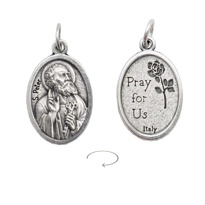 IC03MD119 DIY小吊牌-伯多禄-锌合金-2.2x1.6cm Catholic religious art