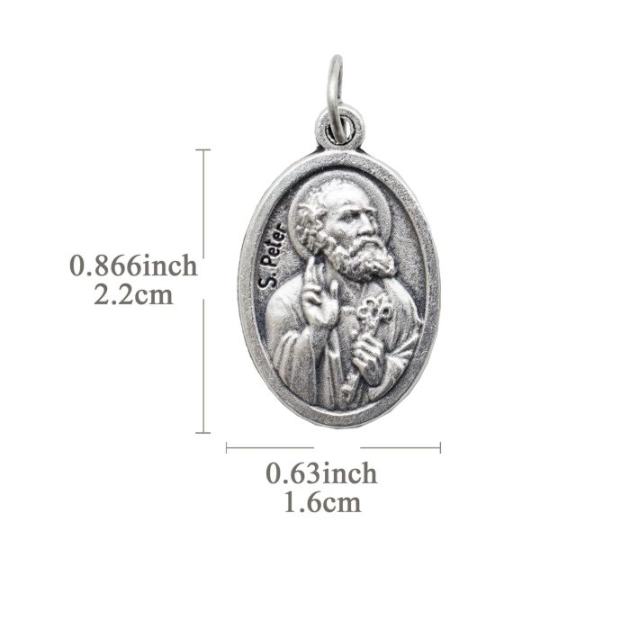 DIY小吊牌-伯多禄-锌合金-2.2x1.6cm Catholic religious art