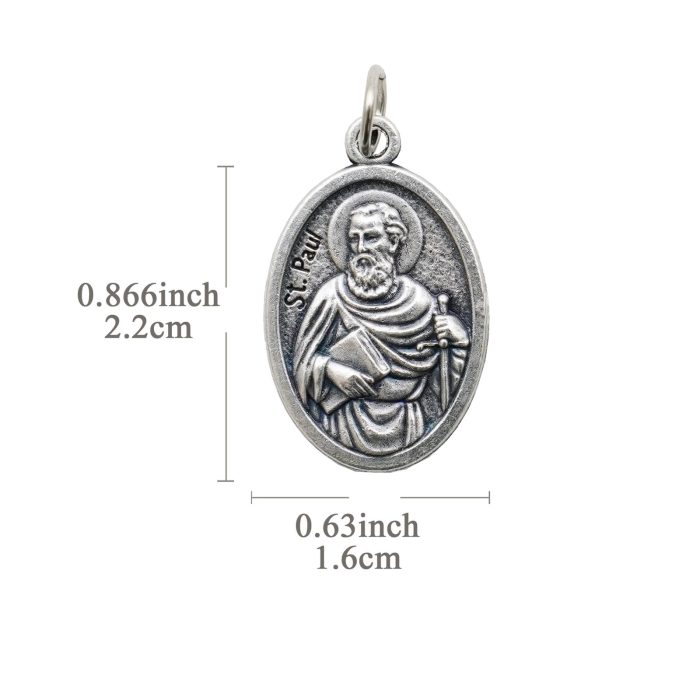 DIY小吊牌-保禄-锌合金-2.2x1.6cm Catholic religious art