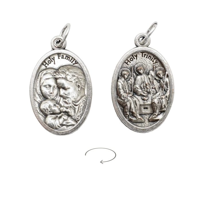 IC03MD124 DIY小吊牌-圣家+圣三-锌合金-2.2x1.6cm Catholic religious art