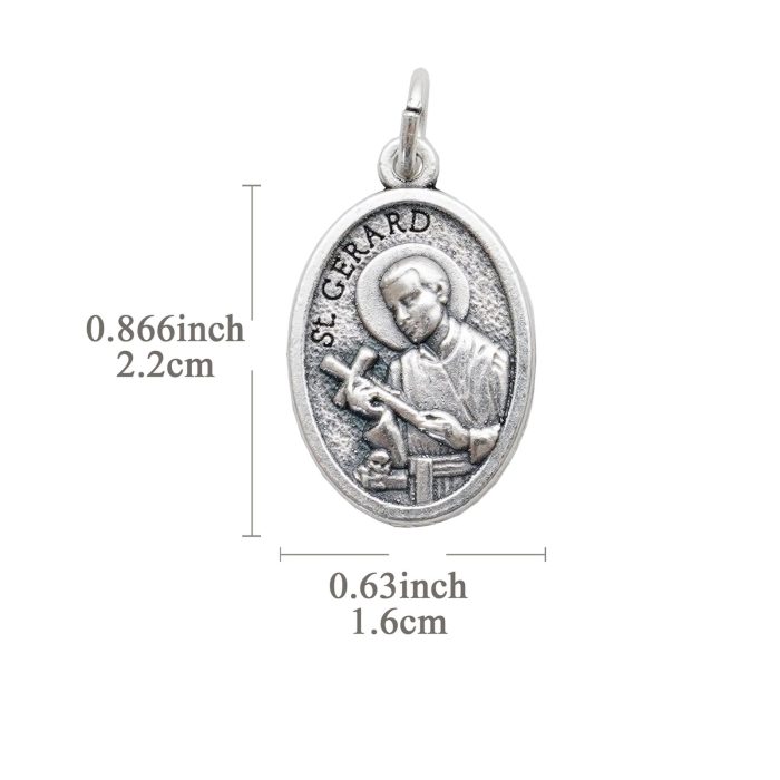 DIY小吊牌-圣热罗尼莫（向左）-锌合金-2.2x1.6cm Catholic religious art