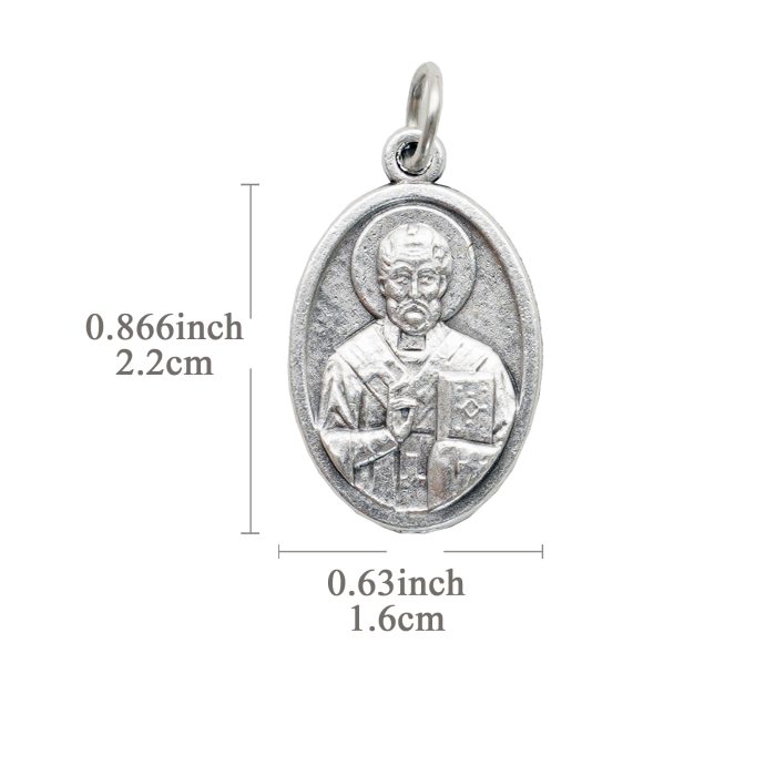 DIY小吊牌-巴里的圣尼各老-锌合金-2.2x1.6cm Catholic religious art