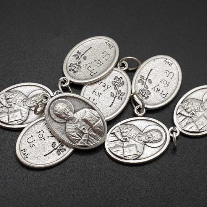 DIY小吊牌-巴里的圣尼各老-锌合金-2.2x1.6cm Catholic religious art