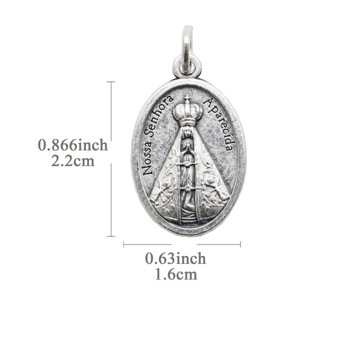 DIY小吊牌-阿帕雷斯达圣母+合掌-锌合金-2.2x1.6cm Catholic religious art