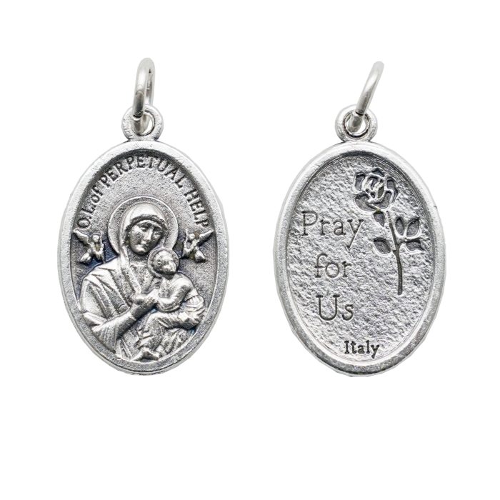 DIY小吊牌-永援圣母+Pray For Us-锌合金-2.2x1.6cm Catholic religious art