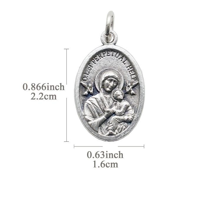 DIY小吊牌-永援圣母+Pray For Us-锌合金-2.2x1.6cm Catholic religious art