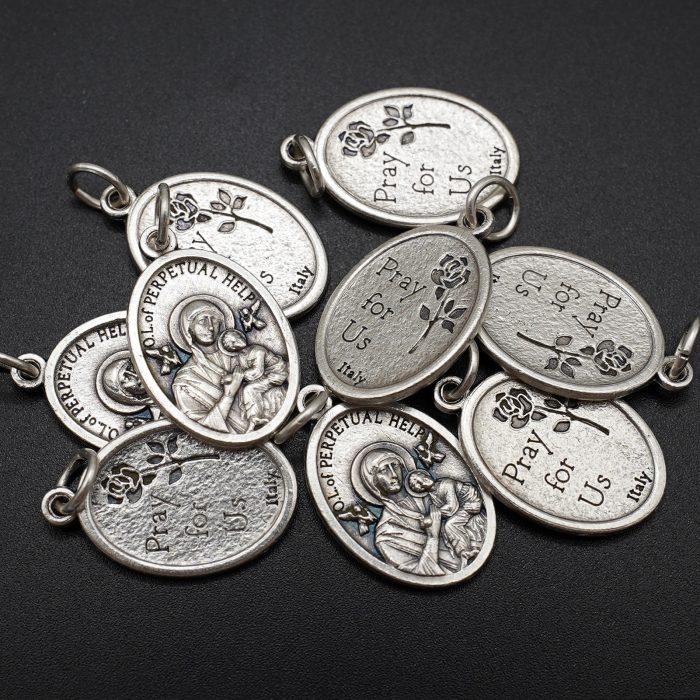 DIY小吊牌-永援圣母+Pray For Us-锌合金-2.2x1.6cm Catholic religious art